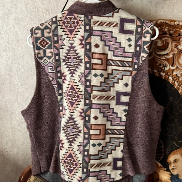 Southwestern Aztec Tapestry Vest XL - Picture 2 of 3